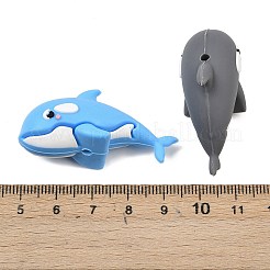 イルカのシリコンビーズ  焦点ビーズ  ミックスカラー  21x43.5x17.5mm  穴：2mm&nbsp;SIL-Z023-01