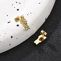 女性用304ステンレススチールスタッドピアス  18KGP本金メッキ  人間  13x5.5mm&nbsp;EJEW-K271-03B-G