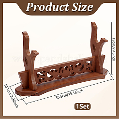 1段デスクトップ中空MDFボード剣ディスプレイラック  淡い茶色  38.5x10.1x19cm&nbsp;ODIS-WH0108-083D-02