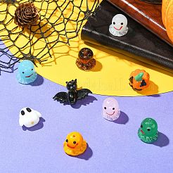 ハロウィンをテーマにした手作りランプワークビーズ9個、9つのスタイル  混合図形  ミックスカラー  16~23x15~33x10~18.5mm  穴：1.4~2mm  1個/スタイル&nbsp;LAMP-CJ0002-62
