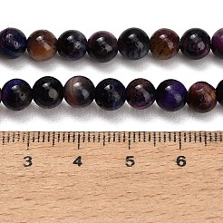 天然石タイガーアイビーズ連売り  グレードB  染め＆加熱  スムーズなラウンド  パープル  6mm  穴：1mm  約62個/連  14.69''（37.3センチメートル）&nbsp;G-F591-18-6mm-10
