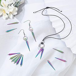 20個レインボーカラーアロイペンダント  カドミウムフリー＆ニッケルフリー＆鉛フリー  コーン  35.5x4.5mm  穴：2mm&nbsp;FIND-NB0002-28