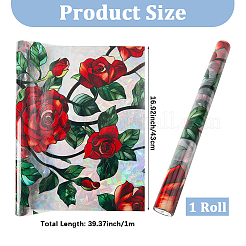 PVC静的ステッカー  窓の装飾  花柄  カラフル  430x0.2mm&nbsp;DIY-WH20047-01A-033