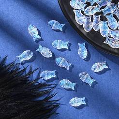 35個の透明スプレー塗装ガラスビーズ  魚  クリアAB  15x8x5mm  穴：1mm&nbsp;GLAA-YW0001-69A
