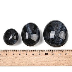 天然の黒縞瑪瑙ビーズ  染め＆加熱  タンブルストーン  ナゲット  穴なし/ドリルなし  花瓶フィラーの宝石  20~35x22~40x14~27mm&nbsp;GG-CBAD0F6-B08-01