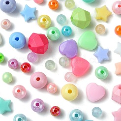DIY アクリルビーズストレッチブレスレットジュエリーキット  ミックスカラー  10x10x4mm  穴：2mm&nbsp;DIY-FS0005-71