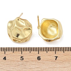 真鍮製スタンドピアス  鉛フリー＆カドミウムフリー  長持ちメッキ  18KGP本金メッキ  フラットラウンド  15.5x15mm&nbsp;EJEW-H154-07A-G