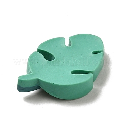 かわいい不透明樹脂リーフカボション  ジュエリー作りのための  ティール  31x21x5.5mm&nbsp;RESI-L040-02D