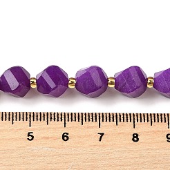 天然石英染色ビーズ連売り  多面カット  シードビーズで  ツイスト  インディゴ  10x9~10x9~10mm  穴：1mm  約33~34個/連  15.04''~15.35''（38.2~39センチメートル）&nbsp;G-U023-A02-13