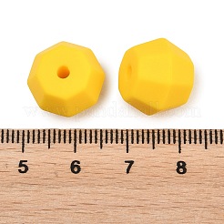シリコンビーズ  ポリゴン  多面カット  きいろ  11x15mm  穴：2mm&nbsp;SIL-E011-01A