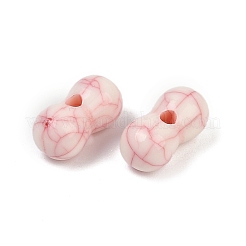 アクリル模造ターコイズビーズ  ピーナッツ  レッド  12x6mm  穴：1.6mm  約1562個/500g&nbsp;OACR-S047-04