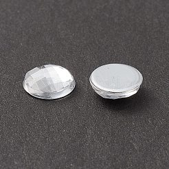 アクリルラインストーンカボション  フラットバック  多面カット  半円  透明  8x3mm&nbsp;GACR-R002-8mm-08