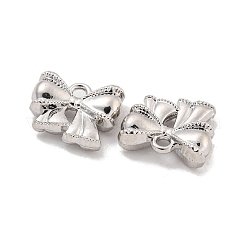 ラックメッキ合金チャーム  蝶結び  プラチナ  11x13x4mm  穴：1.6mm&nbsp;PALLOY-I221-05P