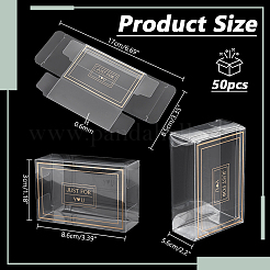 PVCキャンディボックス  ベーカリーボックス  ウェディングギフトボックス  長方形  透明  8.6x3x5.6cm&nbsp;CON-WH0098-14