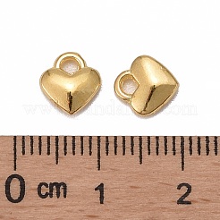 チベット風合金ハートチャーム  カドミウムフリー＆鉛フリー  ゴールドカラー  8x7x2.5mm  穴：2mm&nbsp;TIBEP-LFH260Y-G-LF