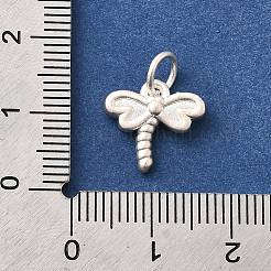 丸カン付きの上質なシルバーのトンボチャーム  銀  12x13x3mm  穴：4mm&nbsp;LS-STER-I022-01S