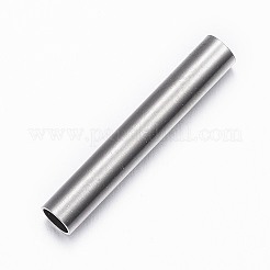 変色しにくい304ステンレススチールチューブビーズ  ステンレス鋼色  25x4mm  穴：3mm&nbsp;LS-STAS-G137-33P