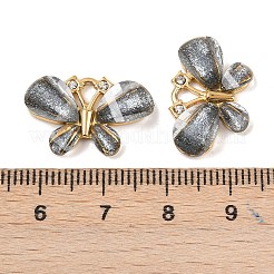 304ステンレスペンダント  蝶  樹脂と  PVD真空メッキ  18KGP本金メッキ  ブラック  13x20x4mm  穴：3x2mm&nbsp;STAS-C146-01A-01