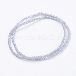電気メッキガラスビーズセット  パール光沢メッキ  多面カット  ロンデル  青紫色  3x2mm  穴：0.8~1mm  約135~140個/連  11.81~13.38インチ（30~34cm）&nbsp;X-GLAA-F078-PL04
