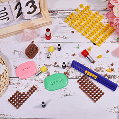 プラスチック クッキー スタンプ セット  交換可能なスタンプ  プッシャーとステンレススチールのモデリングツール付き  ミックスカラー  33x68x8mm&nbsp;BAKE-GL0001-01