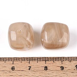 不透明なアクリルビーズ  正方形  バリーウッド  17x16x16mm  穴：2.7mm&nbsp;X-OACR-ZX006-33B