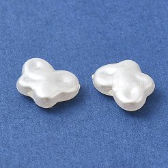 ABSプラスチックパール調ビーズ  蝶  ホワイト  10x13x4mm  穴：1.5mm  約1562個/500g&nbsp;KY-I009-08