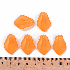 透明つや消しアクリルパーツ  花弁  オレンジ  24x17x4mm  穴：1.8mm&nbsp;MACR-S371-03A-724