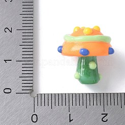 手作りのランプワークの凹凸のあるビーズ  キノコ  オレンジ  16~18.5x14~16x14~16mm  穴：0.6~1.8mm&nbsp;LAMP-Q007-01B