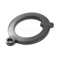 304ステンレススチールチャーム  レーザー切断  アルファベット  電気泳動黒  文字.q  12.5x9.5x0.8mm  穴：1mm&nbsp;STAS-H112-Q-EB