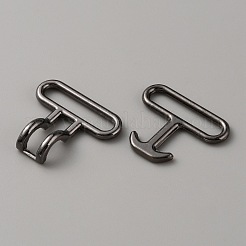 合金製スナップロッククラスプ留め金具  衣服の留め金のパーツ  ガンメタ色  45x29.5x7mm&nbsp;PALLOY-WH0107-01A-B
