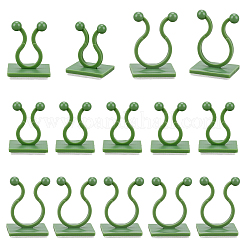 120個 2種類のスタイルの粘着式プラスチック壁固定クリップ  つる植物用  グリーン  18x22x28~32mm  40~80個/スタイル&nbsp;AJEW-CP0009-90