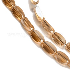 電気メッキガラスビーズセット  オーバル  多面カット  ペルー  6x3.5x2.5mm  穴：1mm  約53~54個/連  11.73''~12.01''（29.8~30.5センチメートル）&nbsp;EGLA-P064-01A-PL01