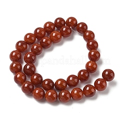 天然石クラック瑪瑙ビーズ連売り  ラウンド  染め  レッド  12mm  穴：1.6mm  約33個/連  15.43''（39.2cm）〜15.75''（40cm）&nbsp;G-I394-B15-12mm
