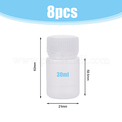 プラスチック液体試薬ボトル  空の詰め替えボトル  ホワイトスモーク  3.4x6.2cm  内径：2.1のCM  容量：30ml（1.01fl.oz）&nbsp;TOOL-WH0125-91B