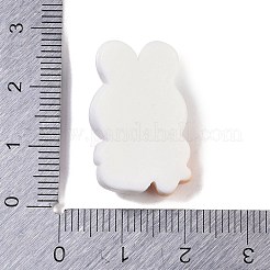 クリスマステーマの樹脂カボション  ジンジャーブレッドマンとウサギ  ホワイト  25x16.5x8.5mm&nbsp;RESI-H162-09B