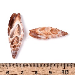 天然石シェルペンダント  シェルスライスチャーム  キャメル  28~36x9.5~11.5x5~6mm  穴：1.5~2mm&nbsp;BSHE-T015-15