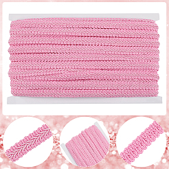 ポリエステル ムカデ編みレースリボン  パールピンク  1/2インチ（11.5mm）&nbsp;OCOR-WH0100-51D
