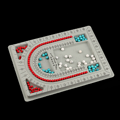 Peと植毛ビーズデザインボード  ネックレスデザインボード  目盛り付き測定  DIYビーズジュエリー作りトレイ  長方形  グレー  32.5x24x1.5cm&nbsp;CON-PW0001-169B