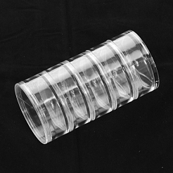 プラスチックビーズ収納ケース  ラウンド  5バイアル  透明  7x13.3cm  容量：15ml（0.5液量オンス）  5バイアル/セット&nbsp;CON-S038