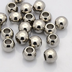 変色防止 304 ステンレススチール ロンデル スペーサー ビーズ  ステンレス鋼色  5x3mm  穴：3mm&nbsp;STAS-N020-19