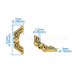 チベット風合金ビーズ  ウイング  アンティーク黄金  7x21x3mm  穴：1.2mm&nbsp;TIBEB-TAC0001-01AG