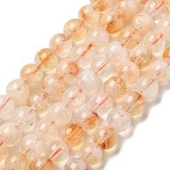 加熱された天然シトリンビーズ連売り  ラウンド  6~7mm  穴：0.7mm  約63~64個/連  15.35インチ（39cm）&nbsp;G-S362-105B