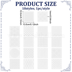 ペット刺繍テンプレート18個  混合図形  130x130x1mm&nbsp;DIY-ME0003-65