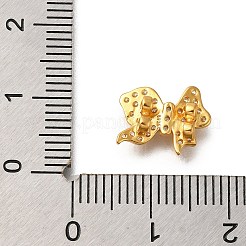 スターリングシルバーマイクロパヴェクリアキュービックジルコニアビーズ925個  蝶結び  ゴールドカラー  9.5x12x4mm  穴：0.7mm&nbsp;STER-M018-05G