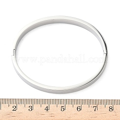 304ステンレススチール製キュービックジルコニア留めバングル（女性用）  ステンレス鋼色  内径：1-7/8インチ（4.8cm）&nbsp;BJEW-F506-01P