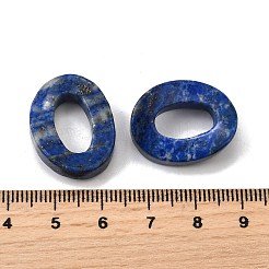 天然石ラピスラズリペンダント  楕円形のチャーム  23x18x6.5mm  穴：7.5x12.5mm&nbsp;G-Z082-01D