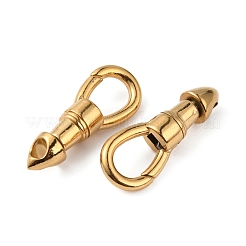 304ステンレススチール製ロブスタークロウ留め金  ティアドロップ  ゴールドカラー  26x10x6mm  穴：3mm&nbsp;STAS-WH0044-19G