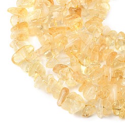 加熱された天然シトリンビーズ連売り  チップ  8~15x6~11x2~7mm  穴：0.9~1mm  15.75''（40センチメートル）&nbsp;G-P622-A05-02