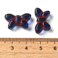 透明なランプワークビーズ  蝶  ダークブルー  11x19x6mm  穴：1mm  約55~65個/100g&nbsp;LAMP-P065-02A-17