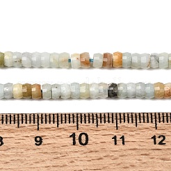 天然花アマゾナイト平石ビーズ連売り  ファセットロンデル  4x2.5mm  穴：0.9mm  約151~155個/連  14.57''~14.96''（37~38センチメートル）&nbsp;G-A299-A17-01
